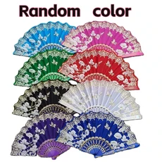 완벽한 단색 접이식 팬 - 우아한 디자인 휴대용 및 세련된 파티 결혼식 생일 가정 장식 선물 제공, 01 9인치, 06 Random color