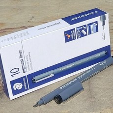스테들러 0.5mm Fineliner pigment liner 블랙 1다스 문구반점 만화펜 캘리그라피펜 dew+056OK
