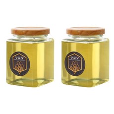 청밀당 사각허브 450 g x 2 개 국내산 자연 벌 꿀 100% 꿀 3종, 아카시아+아카시아, 2개, 450g