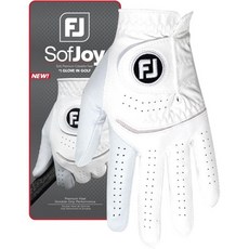 FootJoy 풋조이 남성용 소프트조이 골프 글러브, SofJoy + 오른손 착용, 흰색