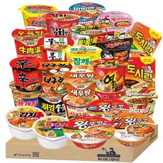 용기25종 세트(신 너 새우 육개 튀김 사곰 우육 무파 진매 열 참깨 스낵 김치 콕콕스파 팔도비빔 불닭 불닭까르 짜파 육사 김사 도시락 김도 왕뚜껑 김치왕 미니왕), 25개