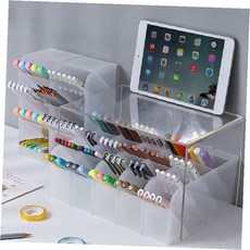 투명 아크릴 사선 연필꽂이 멀티 펜홀더 책상정리함 사무용품 수납함 데스크 오거나이저 필기구 정리용품, 1개, 슬림