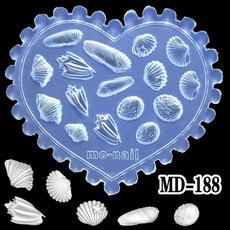 네일 템플릿 1pc MD147190 바다 쉘 불가사리 해마 꽃 백합 튤립 3D 아크릴 몰드 아트 장식 DIY 실리콘, 옵션41) MD-188, 1개