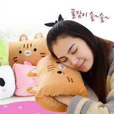 캐릭터 낮잠 베개 8colors 학생용 등받이쿠션 팔베개 손워머 연말 단체선물, 블랙고양이