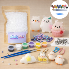 고엘 아이랑 물라스틱 키링만들기 물감 키트 KC인증, 1개, 세라믹 화이트 100g