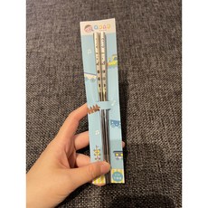 台灣QDAD 316不鏽鋼兒童空心隔熱防燙筷子國小適用 可愛卡通兒童筷子 吃飯筷子 約19cm, 1個