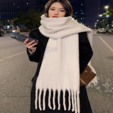 하니모아 여성 겨울 니트 털 목도리 머플러