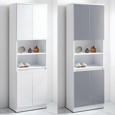 히트 LPM 하이그로시 600 대형 아파트 현관 사무실 틈새 슬림 높은 키큰 신발장 수납장, 화이트