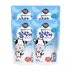 말랑카우핸드워시 애경 샤워메이트 말랑카우 핸드워시 화이트우유리필 250mlX4, 4개, 250ml