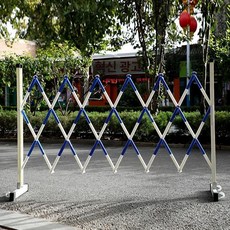 접이식 바리게이트 가이드라인 차단봉 길이 아치형 학교 이동식 가이드 바퀴, 블루 1.2mx2.5m, 1개