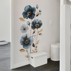 태쓰 인테리어 스티커 안방 거실 욕실 주방 벽면 포인트 스티커 2, 만개한 푸른꽃