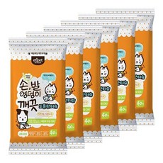 etipet 애견 향균 손발엉덩이 깨끗청소 도톰한티슈 40매x6, 6개, 40개입
