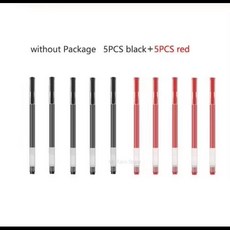 원래 Xiaomi 다채로운 젤 펜 5pcs 부드러운 슈퍼 내구성 마킹 10pcs 블랙/레드 0.5mm 쓰기 서명, 04 5pcs RedBlack no Box