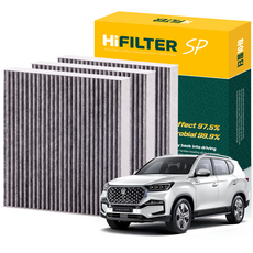 하이필터 KGM 렉스턴 활성탄 자동차 에어컨필터, 3개, 올 뉴 렉스턴 (2세대 Y450) HI-M013