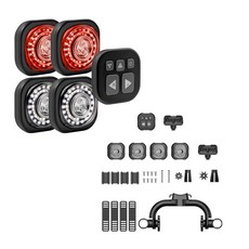 1+4USB 충전 자전거라이트 세트 추돌방지 안전 LED 경고등 다모드