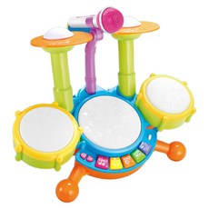 JoyBaby 音樂鼓 兒童爵士鼓 電動燈光玩具, 1個