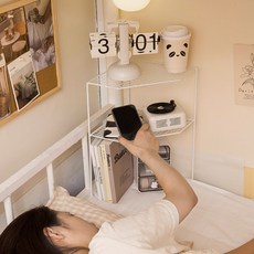 침대코너 모서리 선반 코너 벽장 삼각 자취생 북유럽 책장 틈새 수납장, 철제 선반