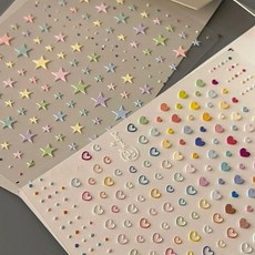 키라데이 미니 하트 별 네일스티커 2종세트, 1개, 하트별