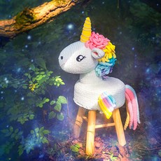 코바늘 인형만들기 뜨개질 수제 DIY 세트 미니 인형 취미 태교 선물, 유니콘(도구 포함), 1개
