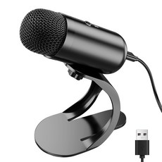COOLCOLD 스마트 노이즈 캔슬링 USB 콘덴서 마이크 - 유튜브/게임/영상 녹화용 고음질 마이크, 블랙