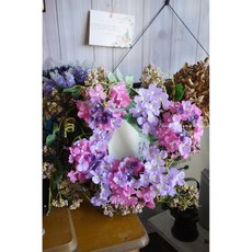 仿真繡球花圈 漿果藤蔓 鄉村風裝飾 花環, 紫色