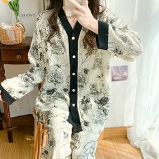 100% 순면 거즈 히든 수유 산후조리 봄여름 임산부 파자마 여성 홈웨어 세트