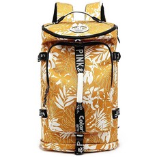 JYColOF 오브ex 체육관 더플 백 백팩 레슬링 가방 신발 수납 공간 4가지 등 방식 방수 스포츠 워킹 노트북 D-라이트 블루 대형 컬러 테니스 배드민턴, A-꽃무늬 옐로우