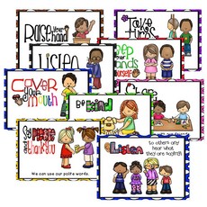 臺灣出貨 9張英語教室規則海報，兒童教室裝飾布置，行為規範海報，打造優質學習環境, 1個, A款教室規則【9張】