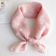 1+1 유아 아동 쁘띠스카프 빕 간절기 어린이 미니손수건 JUN팩토리 어린이집 답례품 유치원 행사품 생일선물, 1개, 별패턴II-핑크2P