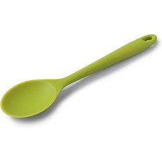 英國Zeal 矽膠湯匙30cm 耐熱不沾鍋專用 烹飪湯勺 長柄攪拌匙, 螢光綠, 1個