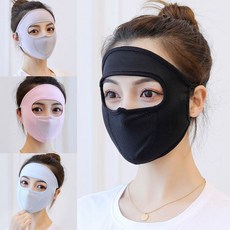 쿨마스크 자외선 차단 햇빛 골프 여름 안면 복면 보호 차단 실크 야외 없는 자외선 페이스 걸이식 목 랩 흔적 여름용 사이클링 아이스 UV 귀 마스크 커버, black