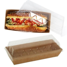 테이크아웃 용기 일회용 샌드위치 종이 포장 용기 박스 베이커리 친환경 도시락 직사각 조립식 조리용