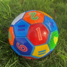 兒童益智顏色數字認知足球 幼兒1至3歲寶寶無毒, 1個, 2號多彩藍色,單球 送網兜