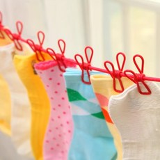 캠핑용빨래집게 데이지체인 여행용 간이 클립 라인 jja*5277LP, 1개, 간이클립라인-레드