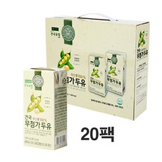 건국유업 국산콩 무첨가 두유, 190ml, 20개