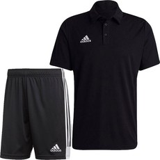 아디다스 카라 반팔티 반바지 반팔 티셔츠 운동복 세트 남여공용 트레이닝복 블랙 + ALS 마스크