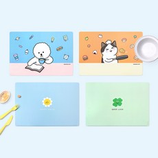 애견 식사매트 식사보조매트 강아지매트 반려동물용품, 스마일 럭키