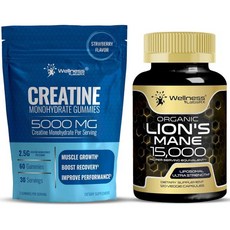 Lions Mane Supplement Capsules - Creatine Gummies 5000mg, 1개