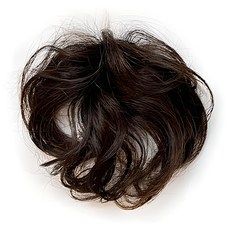 SenseModni 女款真髮波浪頭頂蓬鬆局部假髮, 1組, 自然棕色