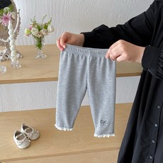 四口甜 女童嬰幼兒刺繡蝴蝶結內搭褲