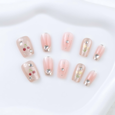 천안각 핸드메이드 체리 수제 붙이는 네일팁, 1개, 체리 B - S