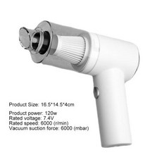 차량용 무선 진공 청소기 강력한 흡입 습식 건식 진공 청소기 휴대용 무선 자동 진공 청소기 가정 및 자동차 진공 청소기 29000Pa, 2)White Vacuum Cleaner