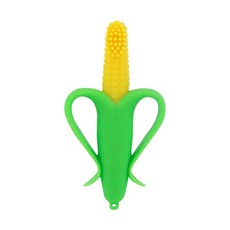 DFMEI 硅膠牙膠嬰兒食品級可水煮咬咬樂玩具出牙寶寶安撫磨牙棒, 1個, 如圖, 玉米牙膠