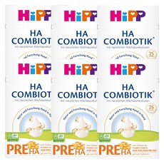 독일 내수용 HiPP 힙 HA 콤비오틱 하 프레 PRE 분유, 6개, 600g