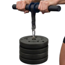 리즈앤모어 추감기운동기구 전완근 리스트롤러 1kg 원판 4장 포함, 블랙, 1세트