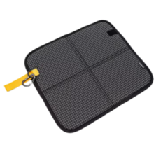 일상채움 카라비너 접이식 체크 1인용 등산 방석, 블랙