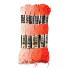폴리에스터 크로스 자수실 바느질 공예 천, 35. Orange05