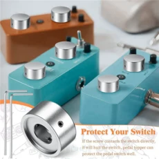 A99I-16X 이펙트 페달 풋스위치 토퍼 맨발 버튼 기타 풋 네일 캡 정확도 및 편안함 증가, 01 Silver