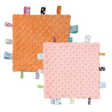 해외 CREVENT Tag Security 아기용 담요 남아용 부드럽고 작은 러비 아기 이불 감각 생일 베이비 샤워를 위한 훌륭한 선물 25.4 x 25.4cm10 10인치 8, Macaron Pink + Orange.