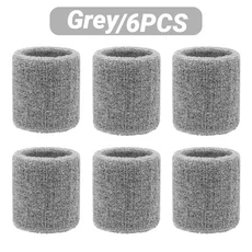 쿠쿠스토어 Pcs 땀 흡수 스포츠 손목 밴드 테니스 농구 러닝을위한 보호대, 01 Grey (Pcs)
